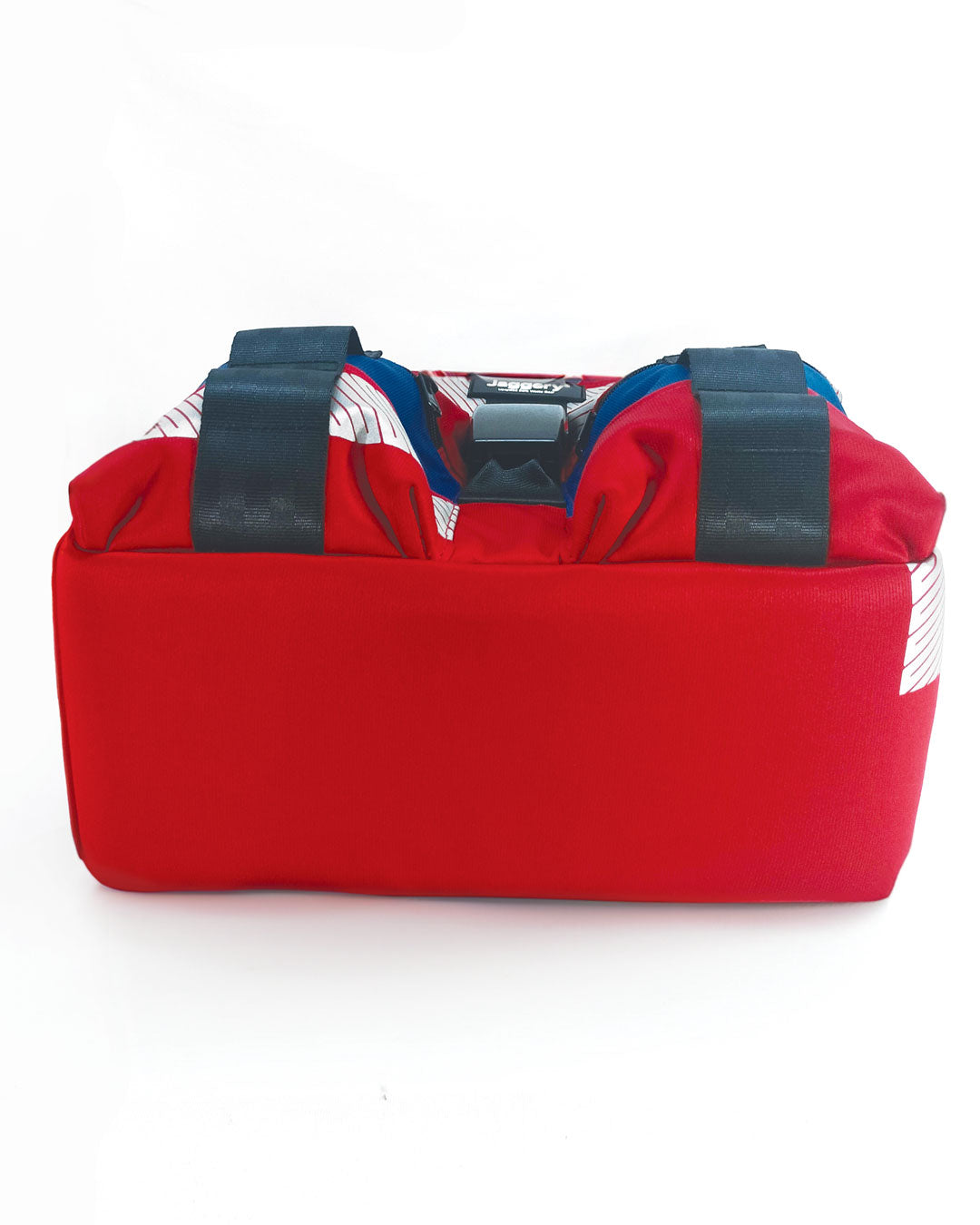 Stealth Backpack in Red and Blue Hi-Vis Safety Jackets with Car Seat Buckle