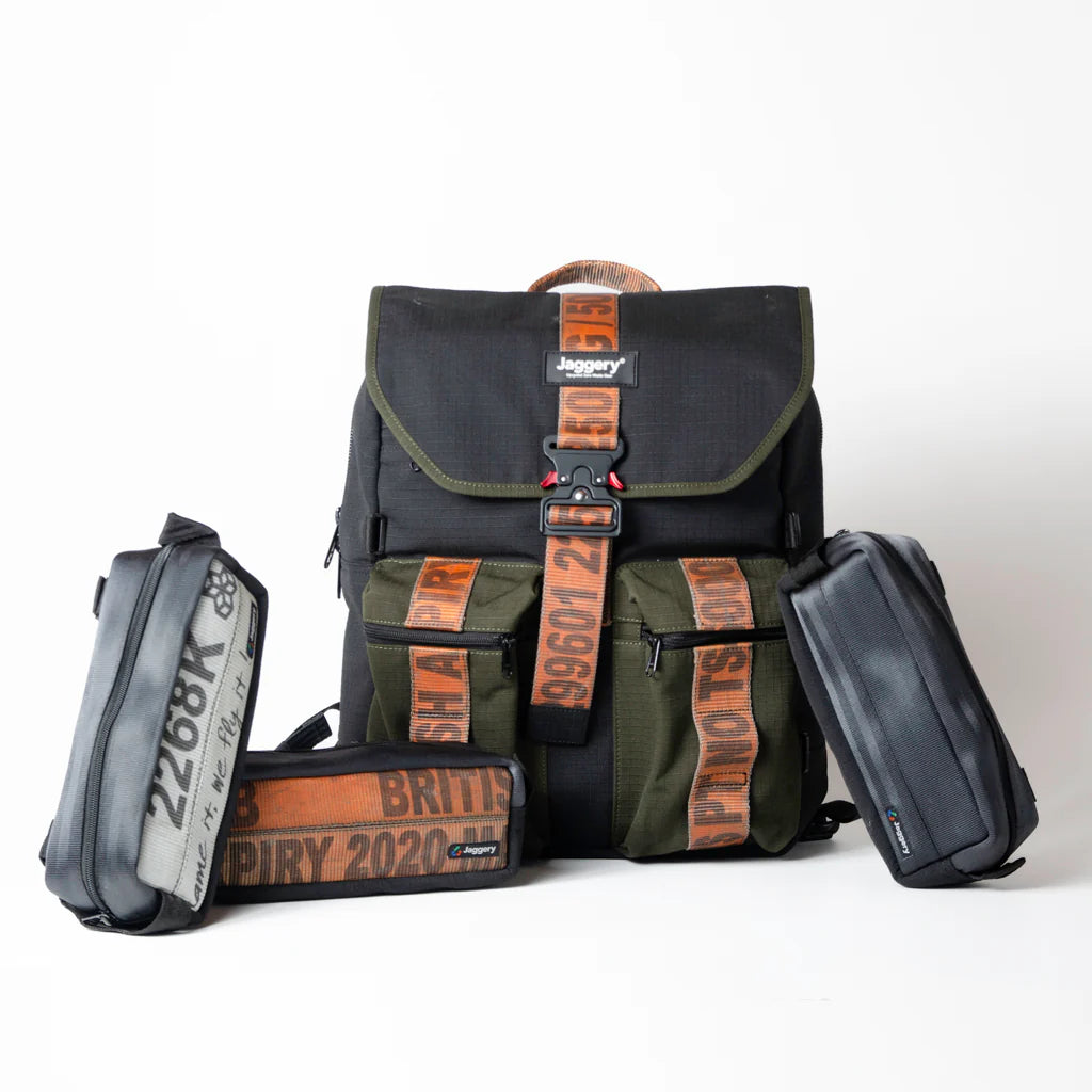 Stealth Backpack in Canvas and Cargo Belts with Cobra Buckle