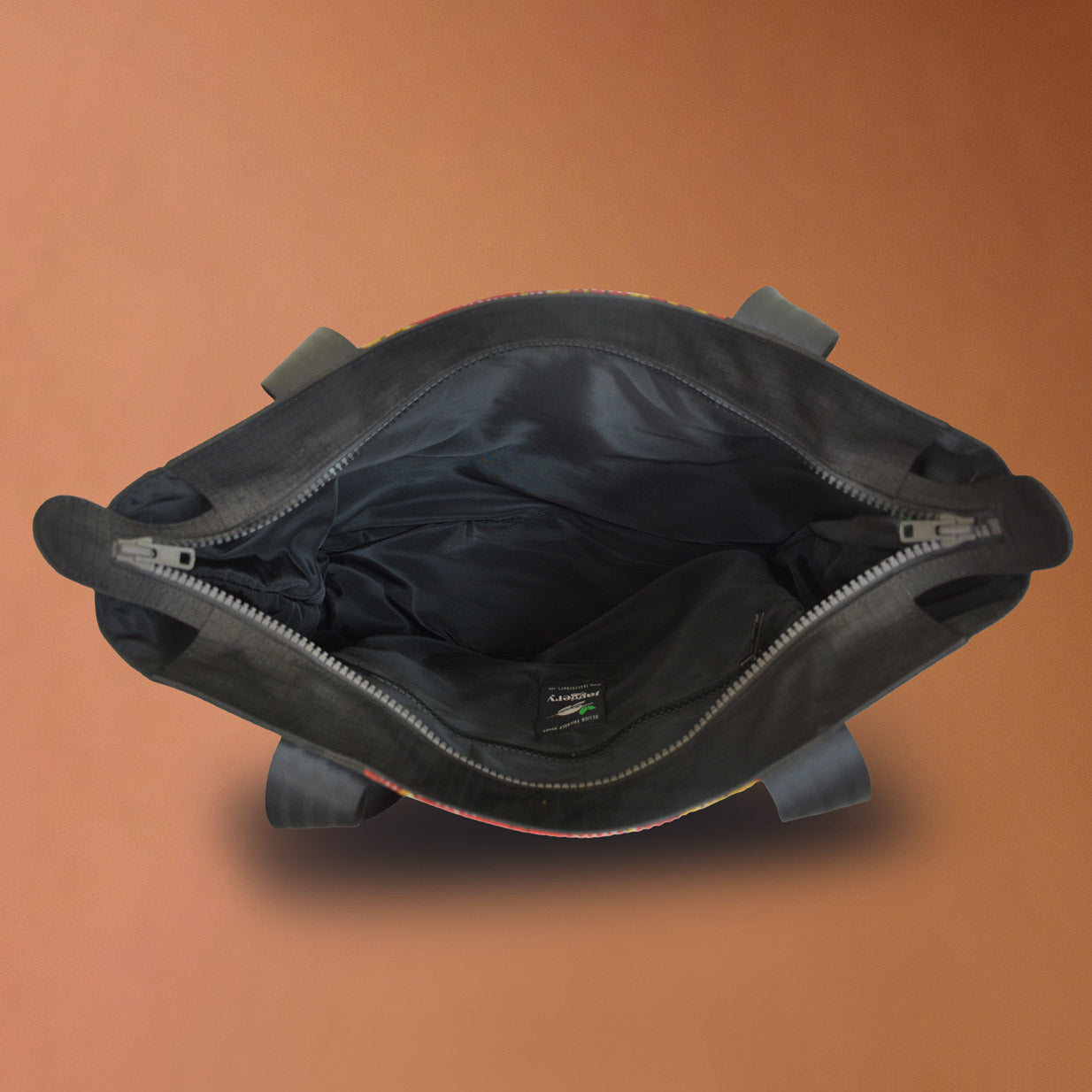 Punar Prayog Festival Tote in Ex-Army Black Canvas & Red Kantha