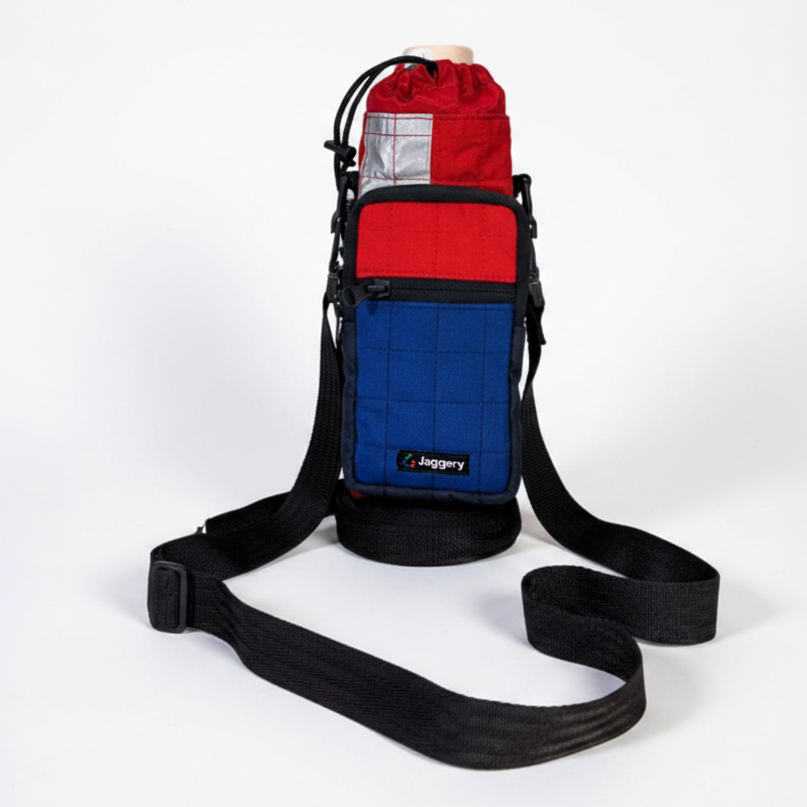 Dost Bottle Bag Quilted Red Blue