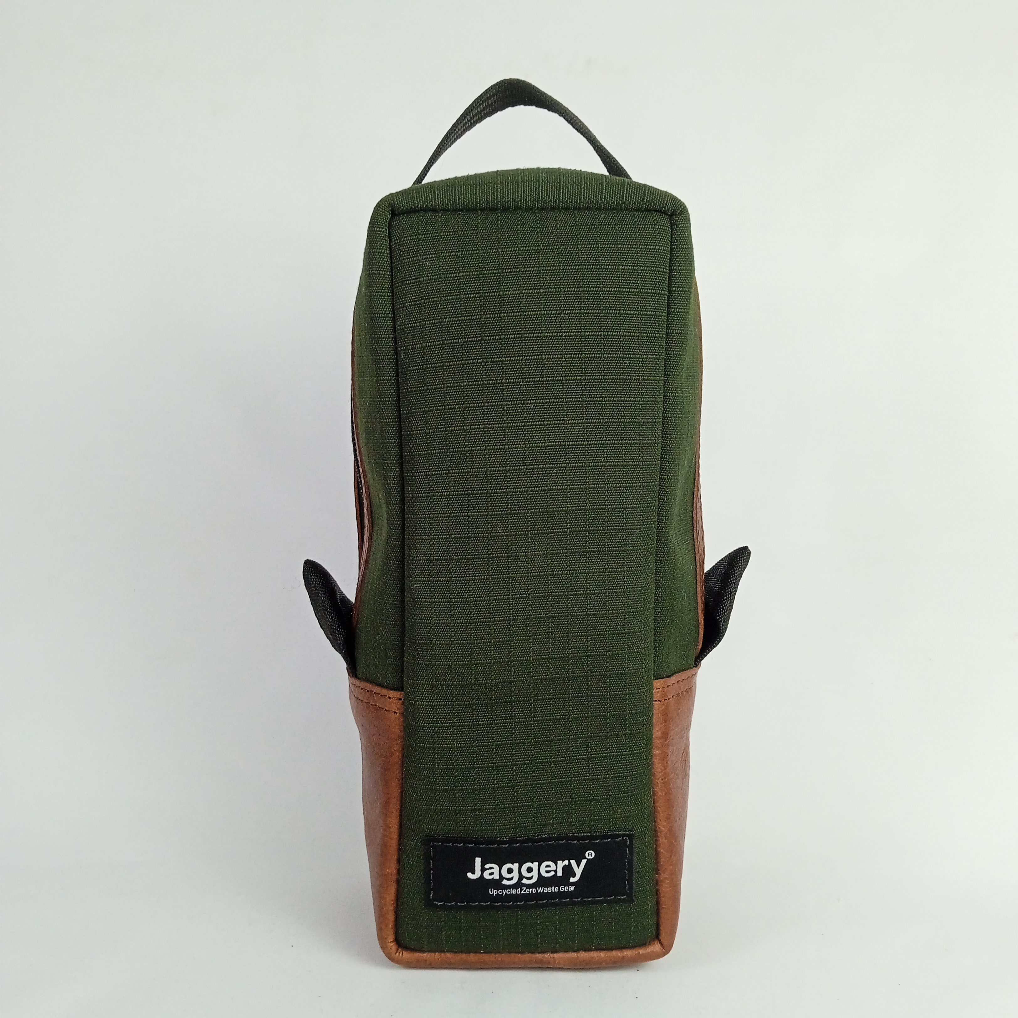 Outback and Beyond Vertical Dopp Kit in Olive Green & Brown Salvaged Nubuck