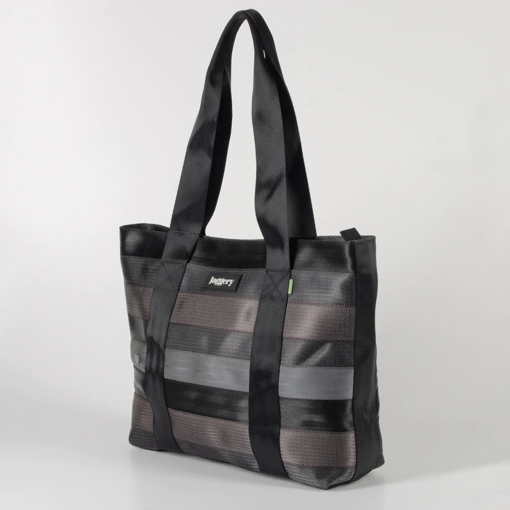 Noir Surplus Tote in Rescued Car Seat Belts