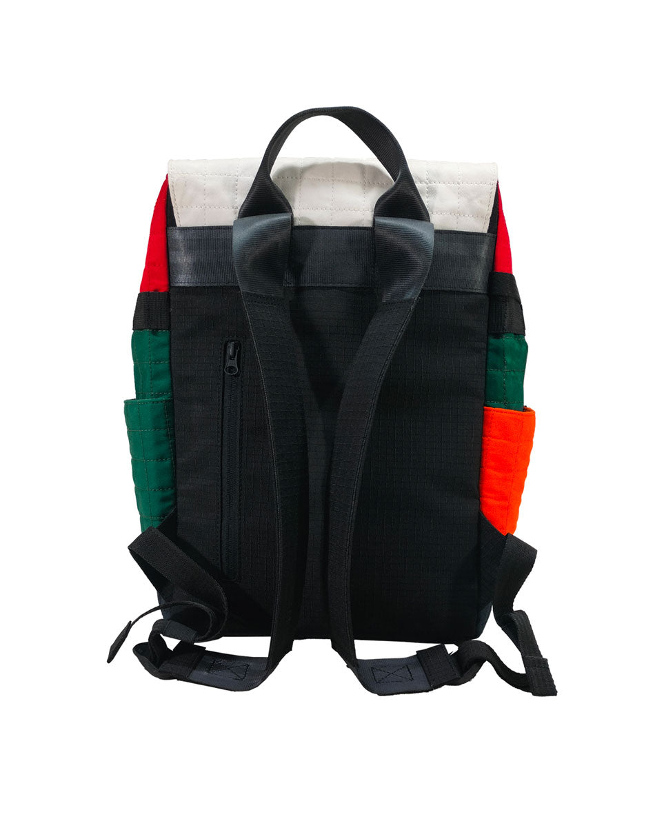 Signal One Backpack in Asymmetrical Patchwork Quilt (Ex-Hi-Vis Safety Jackets)