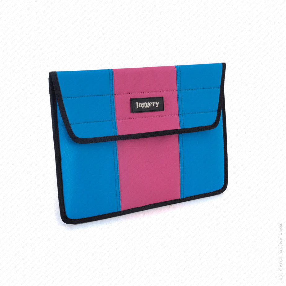 Enfold 13" Laptop Sleeve in Light Blue and Pink