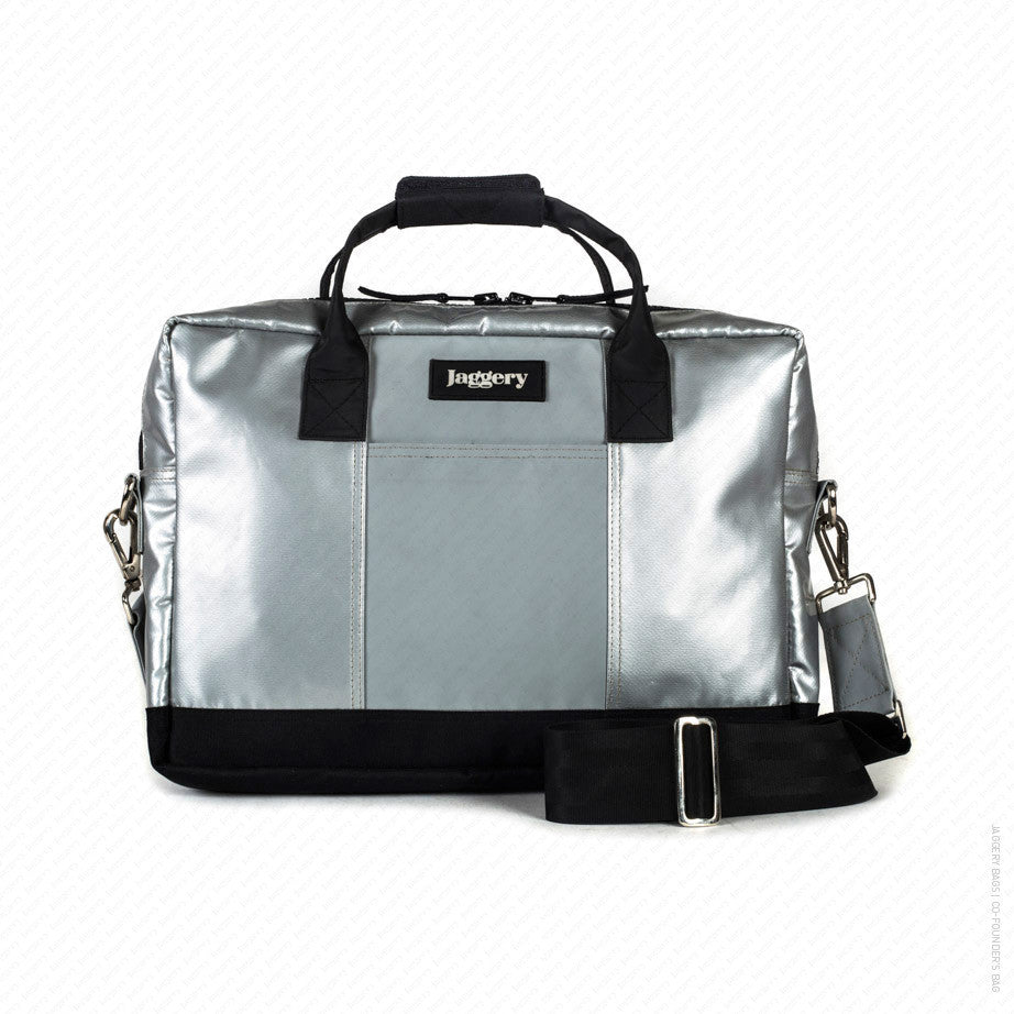 Co-founder's Bag in Silver & Grey [15" laptop bag]