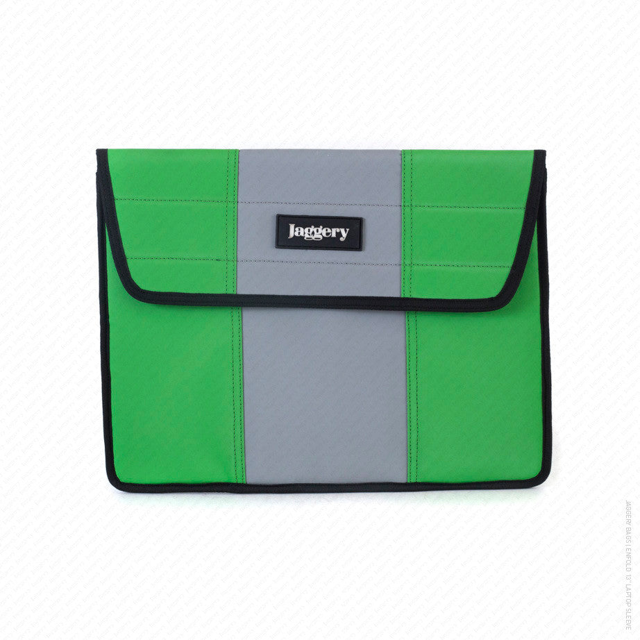 Enfold 13" Laptop Sleeve in Light Green and Grey