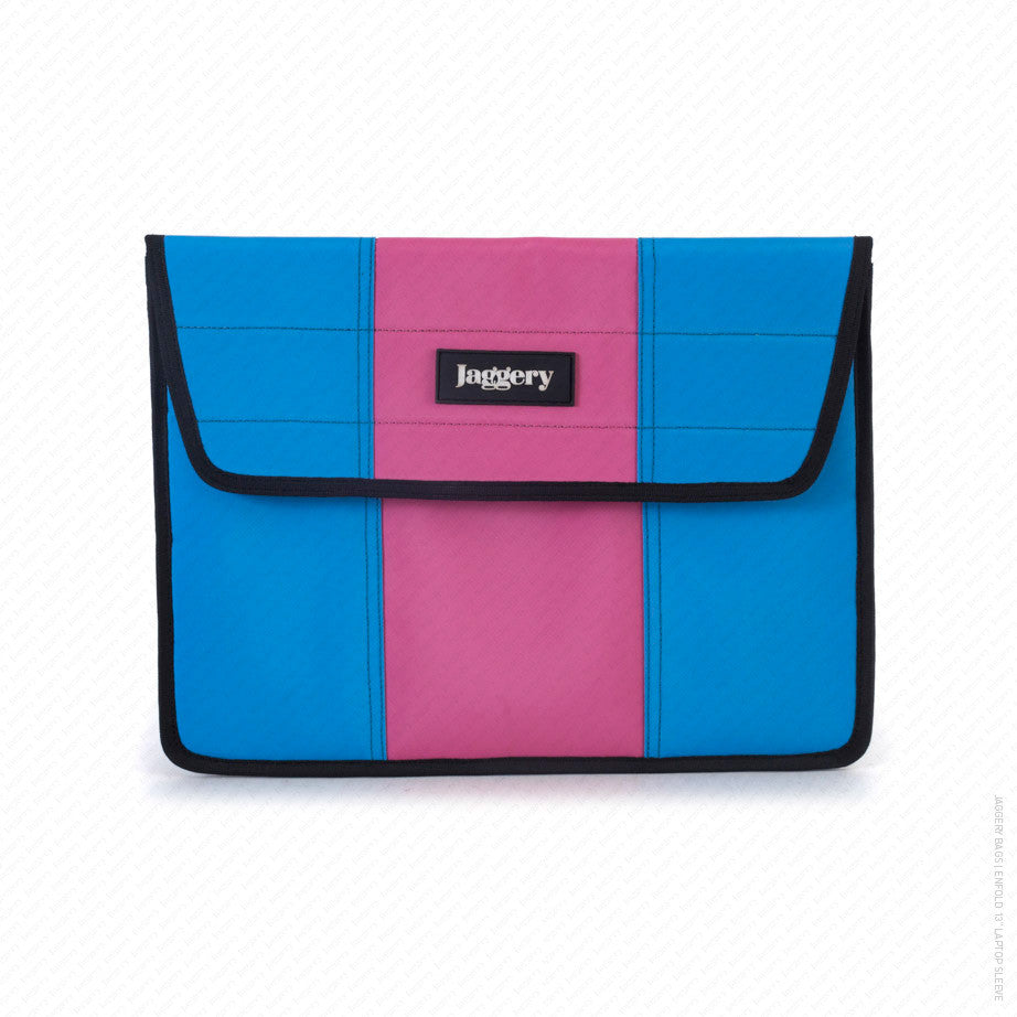 Enfold 13" Laptop Sleeve in Light Blue and Pink