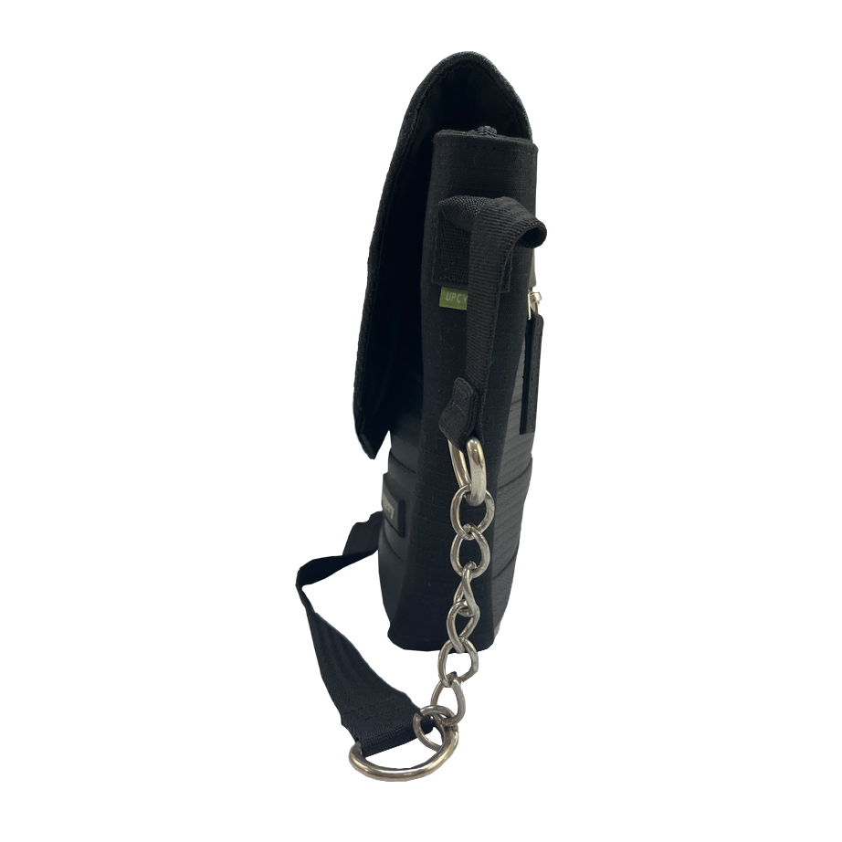 Friendly Soul Sling Bag in Black Decommisioned Cargo Belts