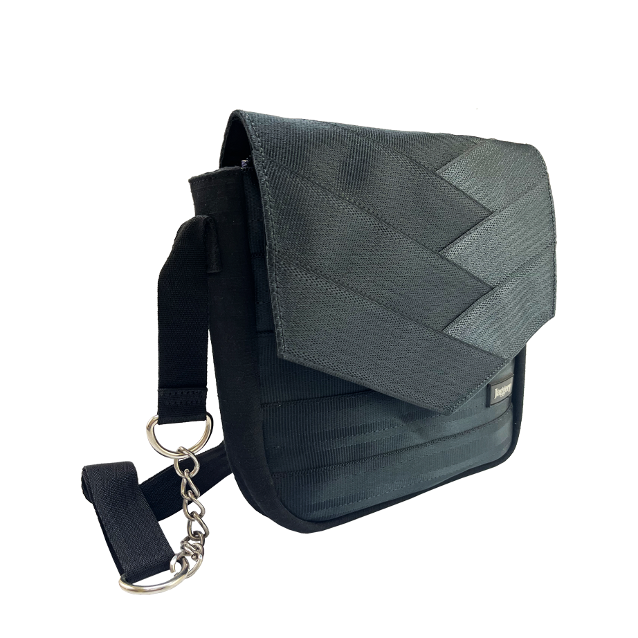 Friendly Soul Sling Bag in Black Decommisioned Cargo Belts