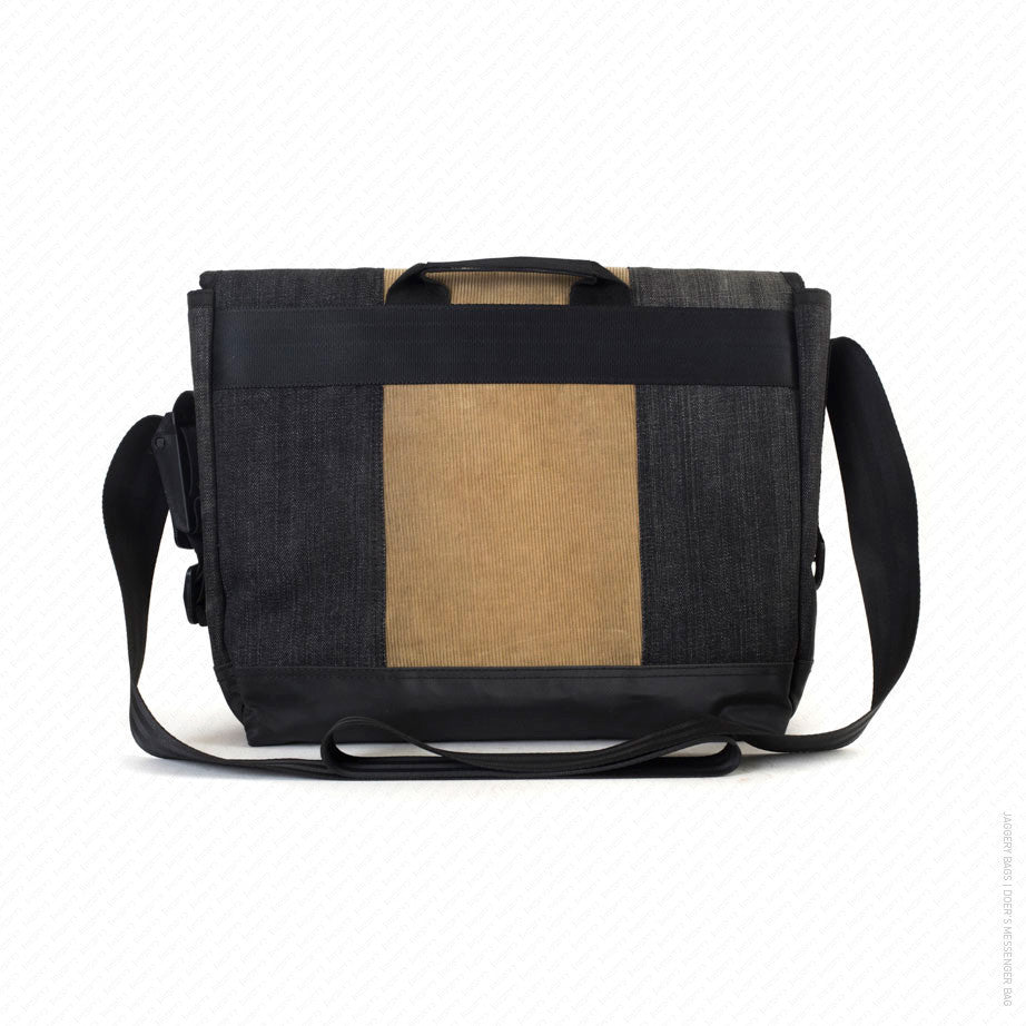 Doer's Messenger Bag in Grey Denim & Beige Corduroy [13" compatible]