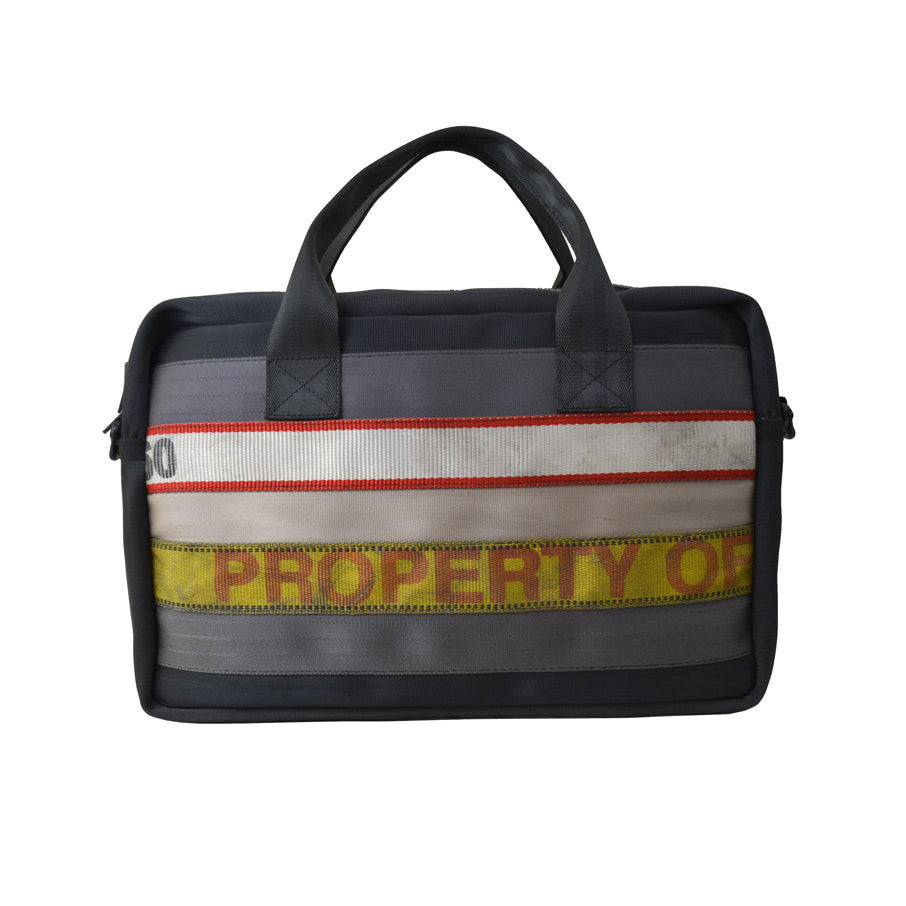 Museum of Fade Co-founder's Bag in Ex-Cargo Belts and Rescued Car Seat Belts [15" laptop bag]