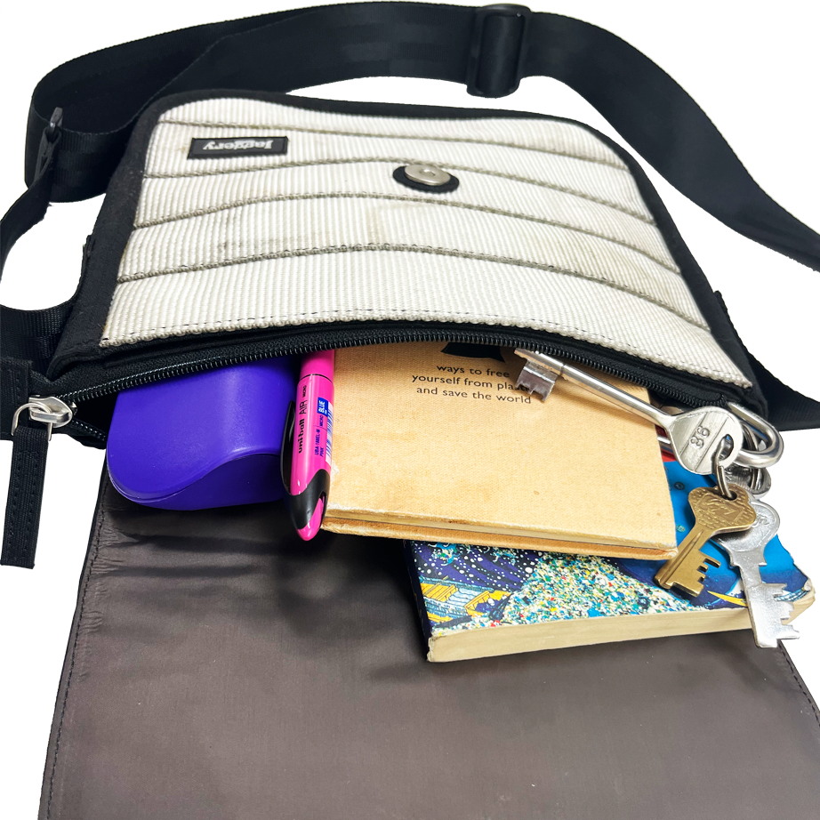 Friendly Soul Sling Bag in All-White Decommisioned Cargo Belts