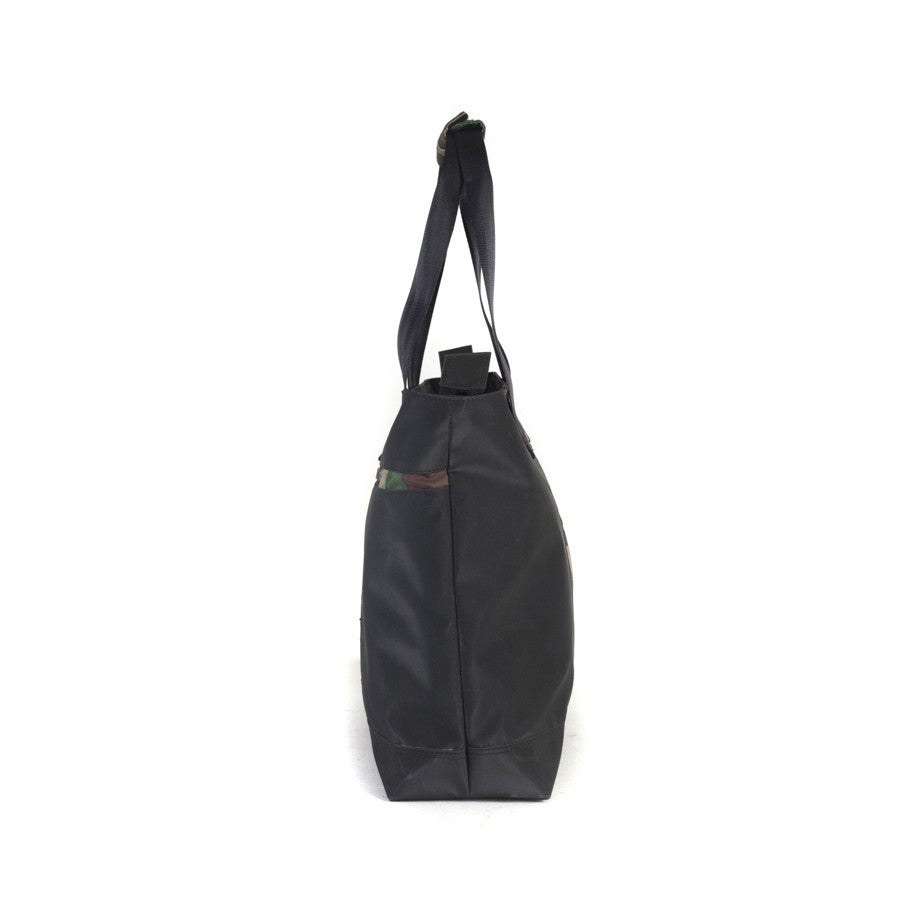 Festival Tote Bag in Black & Vintage Camo [long handle]