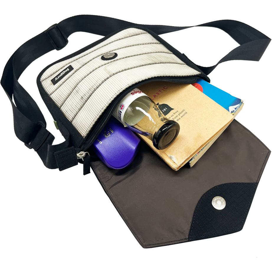 Friendly Soul Sling Bag in All-White Decommisioned Cargo Belts