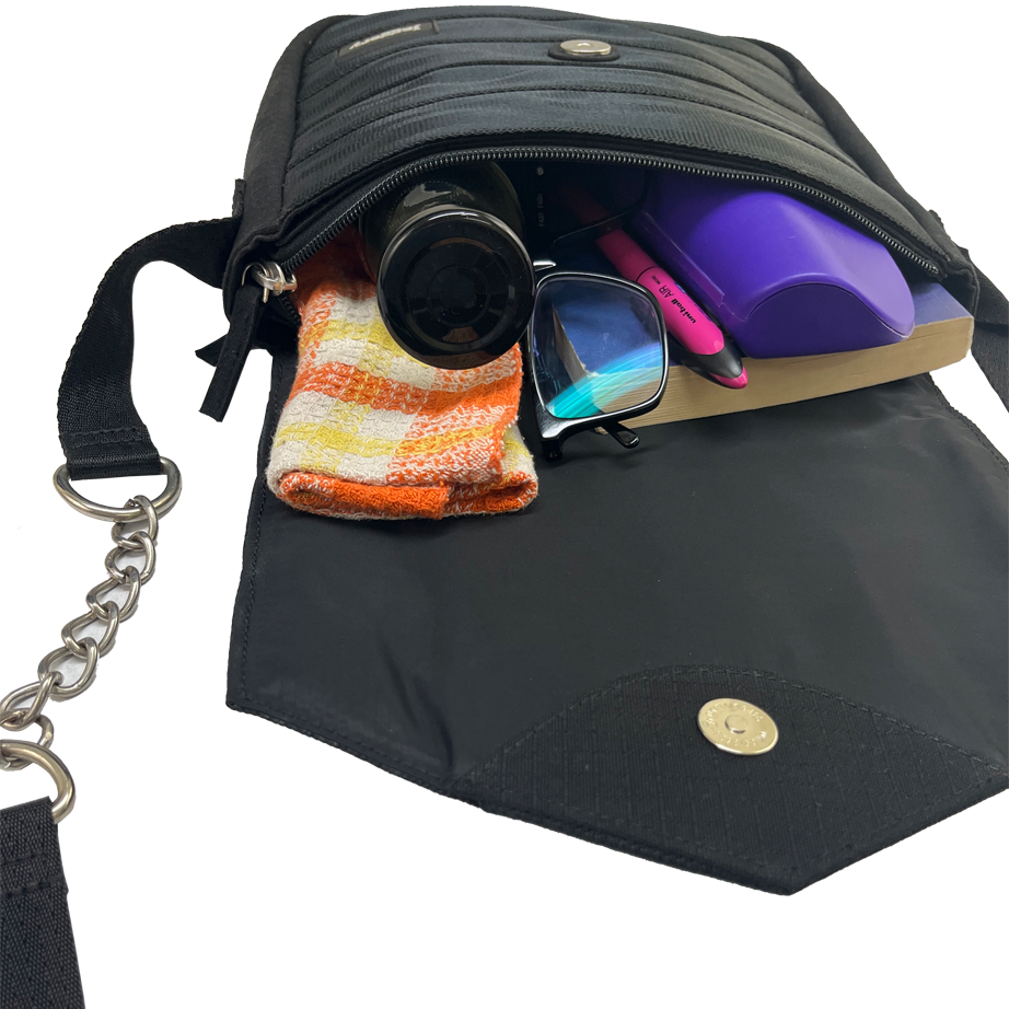 Friendly Soul Sling Bag in Black Decommisioned Cargo Belts