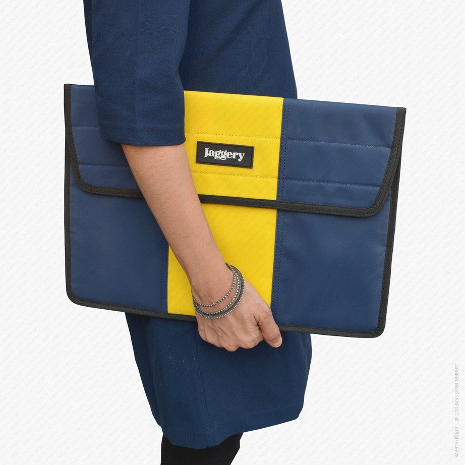 Enfold 15" Laptop Sleeve in Swedish Flag Colors