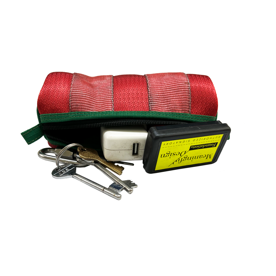 Portuguese Christmas Essentials Tube in Red and Green Decommissioned Cargo Belts