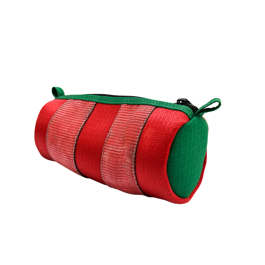 Portuguese Christmas Essentials Tube in Red and Green Decommissioned Cargo Belts