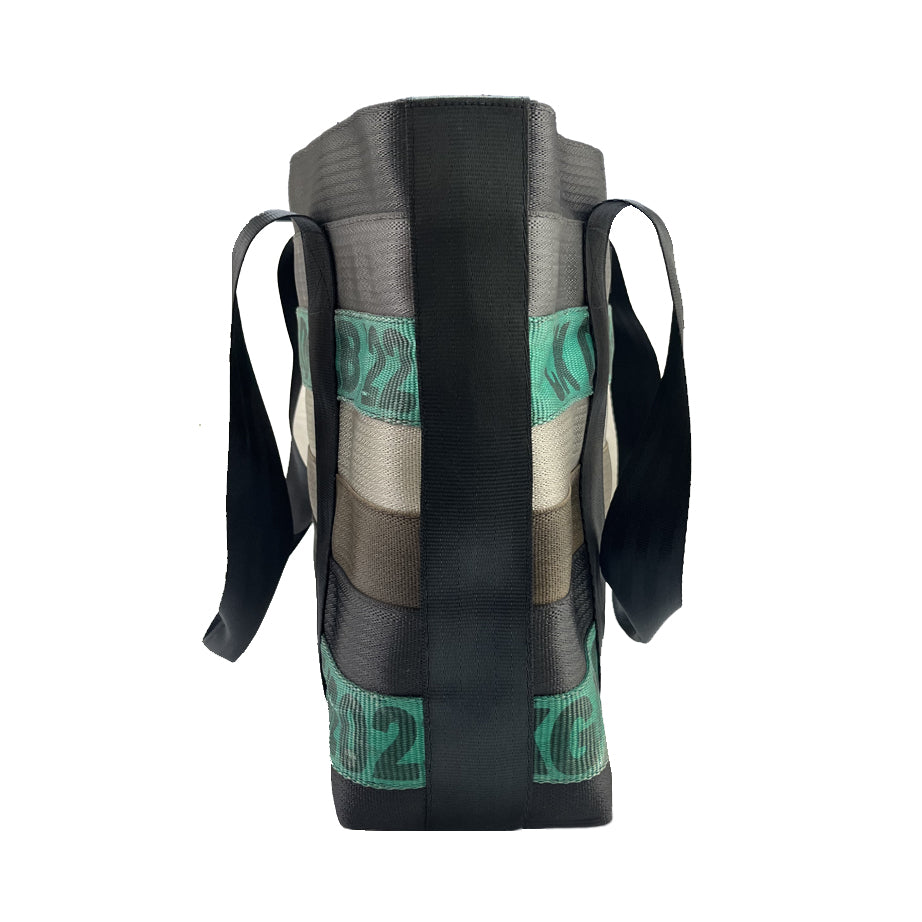 Heryana Surplus Tote in Green Ex-Cargo & Rescued Car Seat Belts