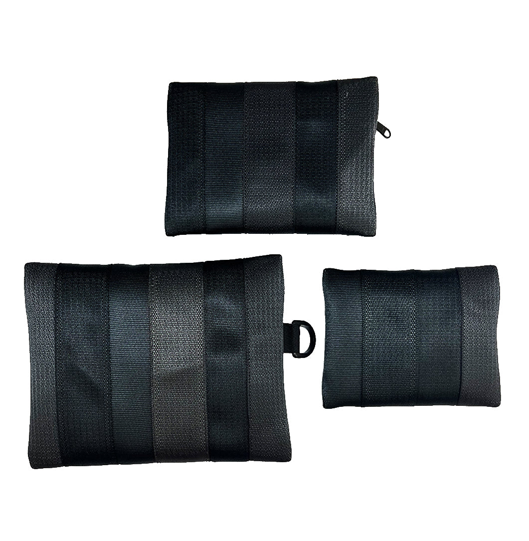 Noir Matryoshkka (Nesting Pouches) in Seat Belts