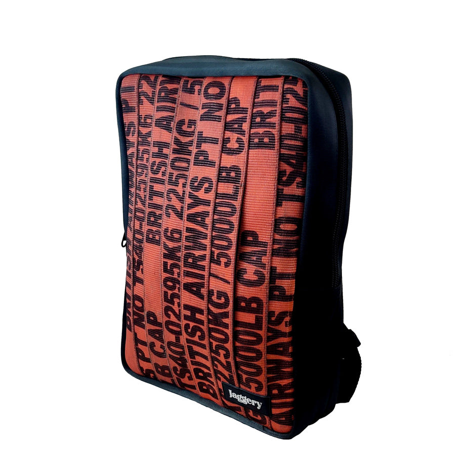 Serially Circular Frontpack in Ex-British Cargo Belts and Rescued  Car Seat Belts [15" laptop Bag]