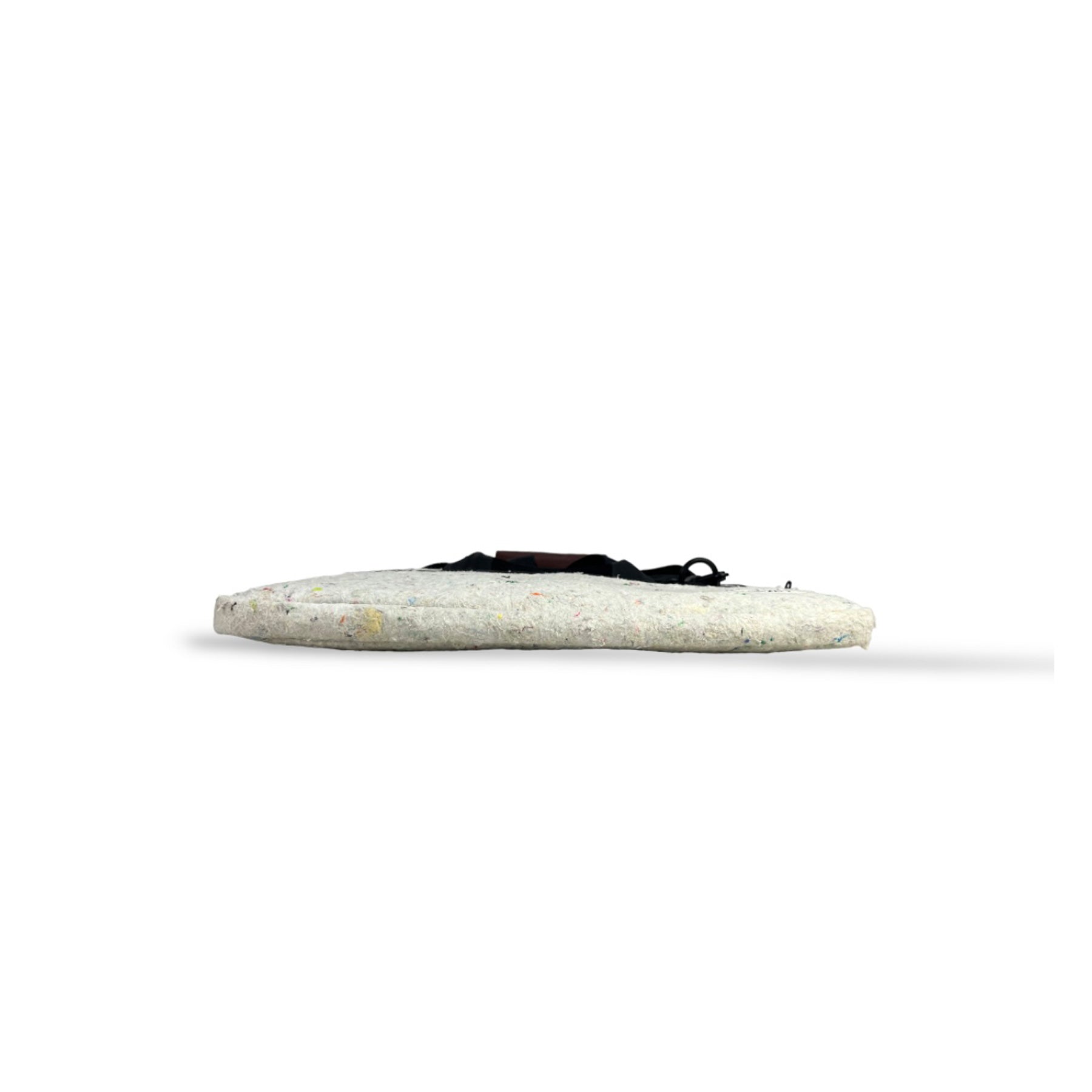 The Good Laptop Sleeve (15") in White Felt and Rescued Black Car Seat Belts