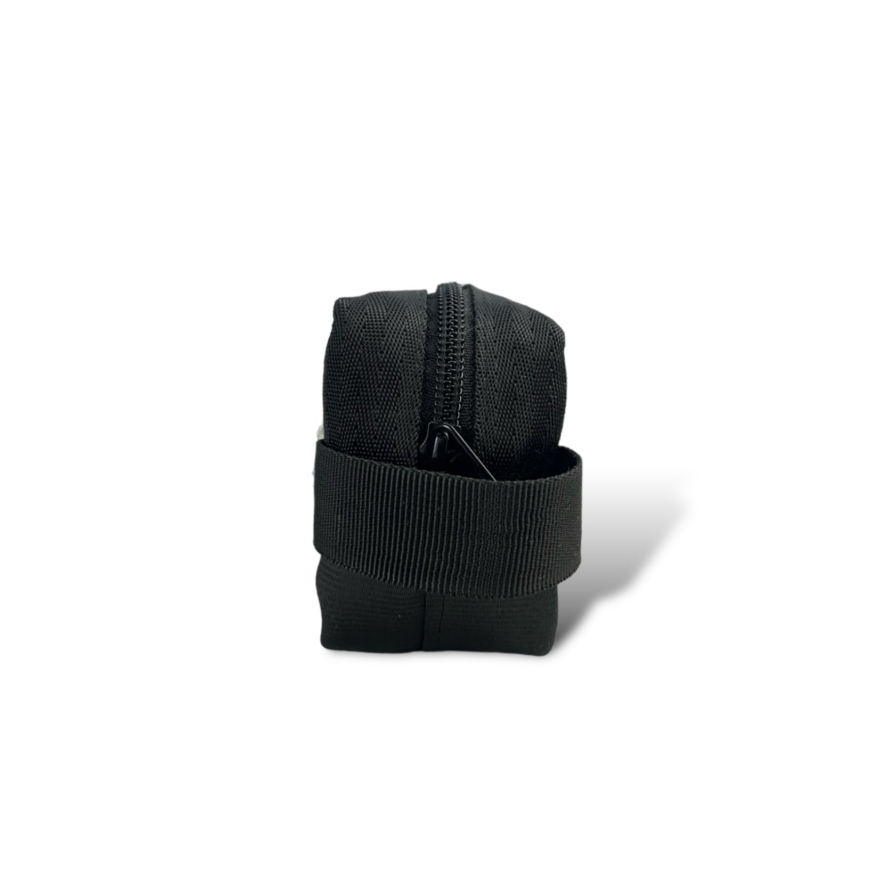 The Good Dopp Kit in Grey Felt and Rescued Black Seat Belts