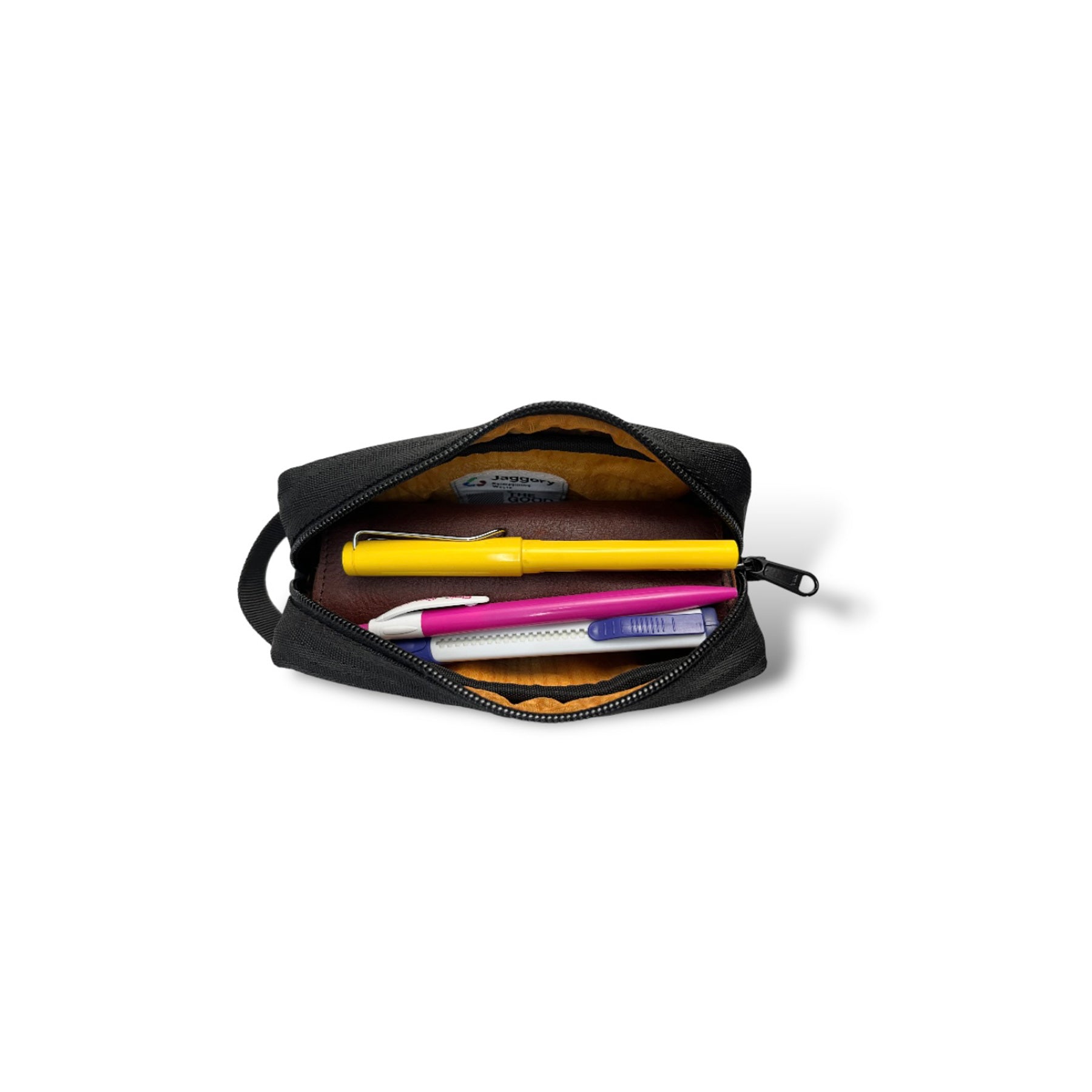 The Good Dopp Kit in Grey Felt and Rescued Black Seat Belts