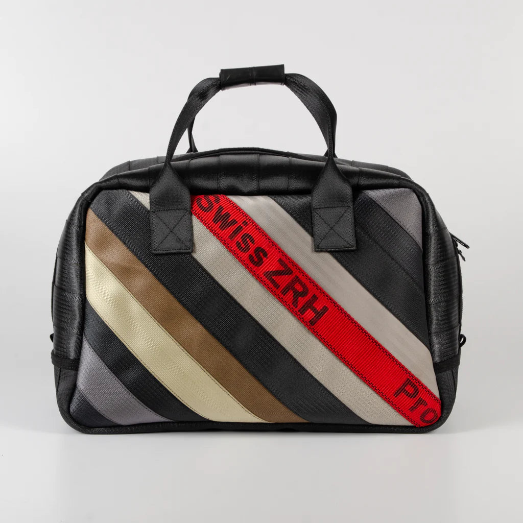 Museum of Fade Carry-On Buddy Duffle Bag in Ex-Bouncy Castle and Rescued Car Seat Belts