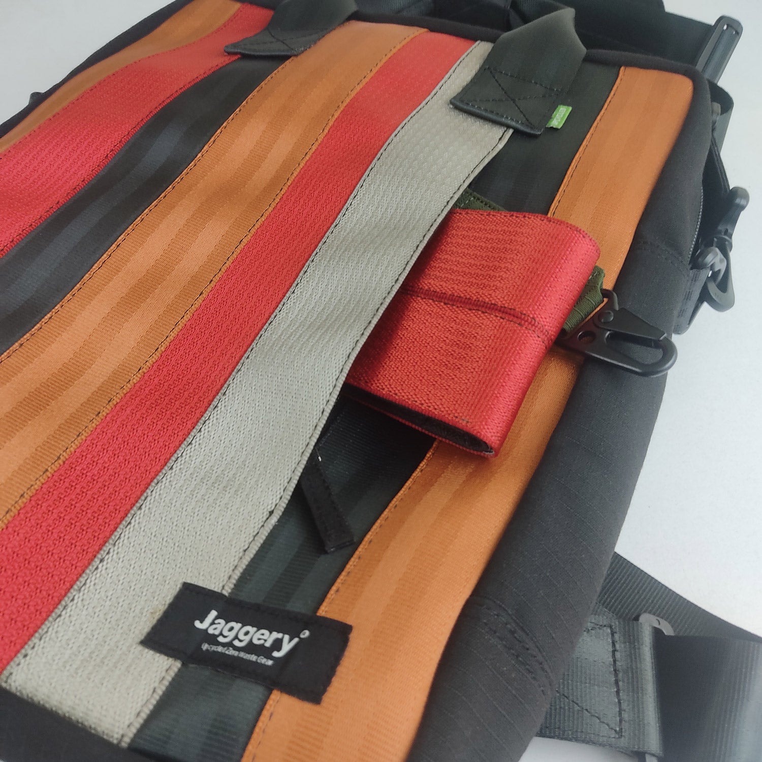 Museum of Fade Mote One Backpack in Ex-Cargo Belts and Rescued Car Seat Belts [15" Latop Bag]