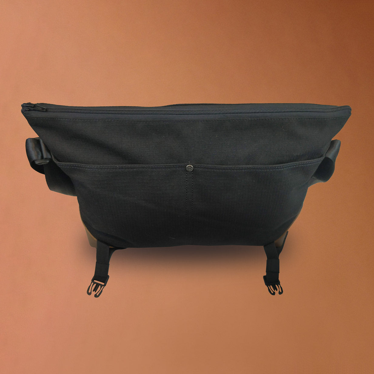 Punar Prayog Doer's Messenger Bag in Ex-Army Black Canvas & Kantha  [15" laptop bag]