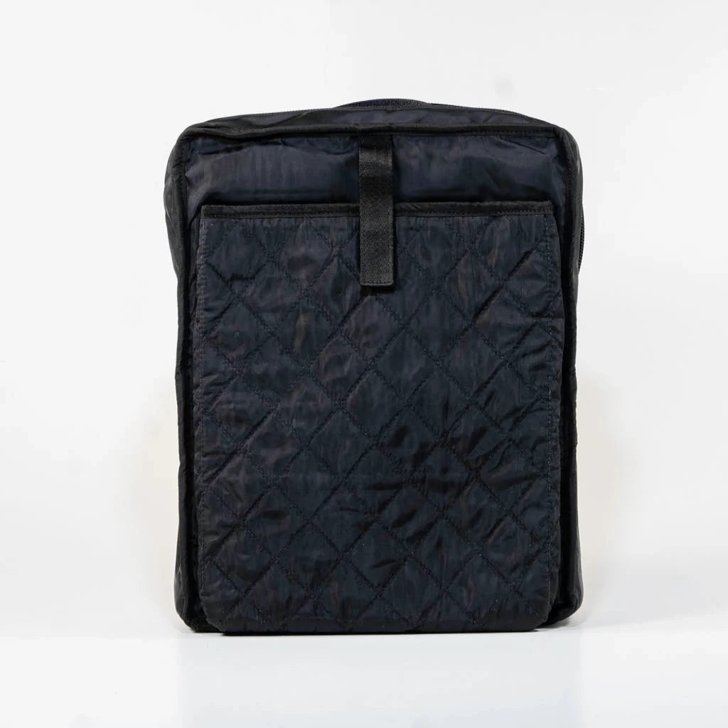 Pixel Backpack 15" in Rescued Black & White Car Seat Belts