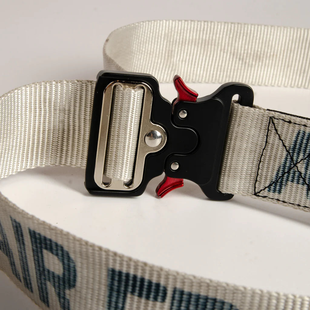 Museum of Fade Reverve Waist Belt in White with 2" Black Cobra Buckle  (OS)