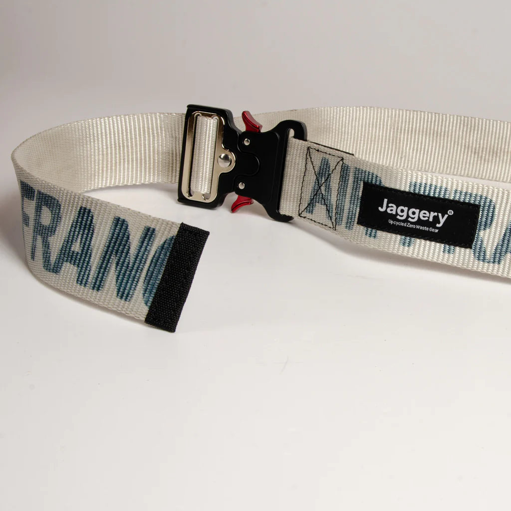 Museum of Fade Reverve Waist Belt in White with 2" Black Cobra Buckle  (OS)