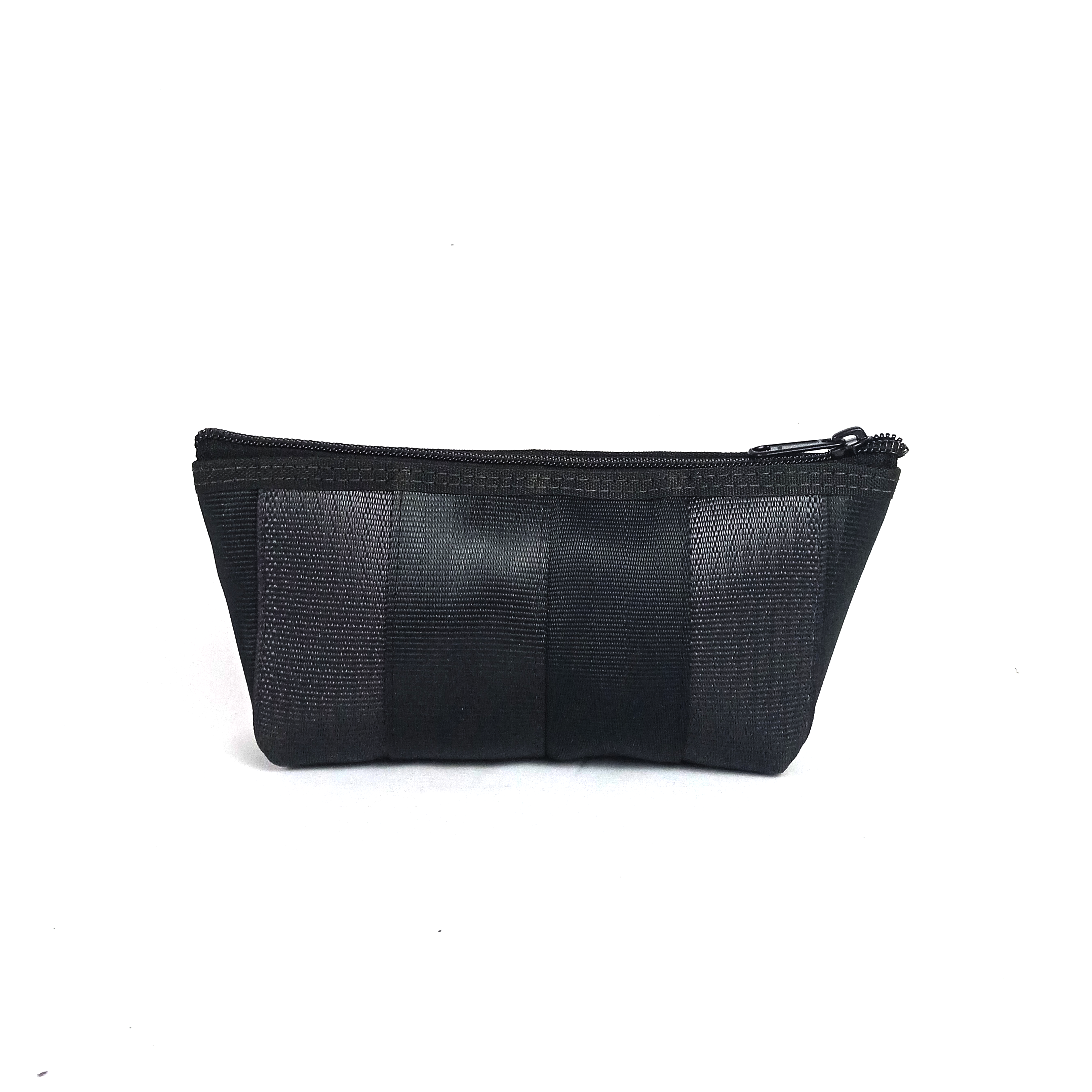 Noir Essentials Travel Pouch in Rescued Car Seat Belts