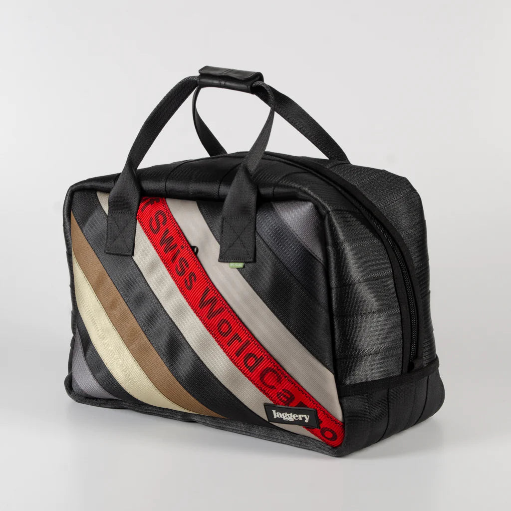 Museum of Fade Carry-On Buddy Duffle Bag in Ex-Bouncy Castle and Rescued Car Seat Belts