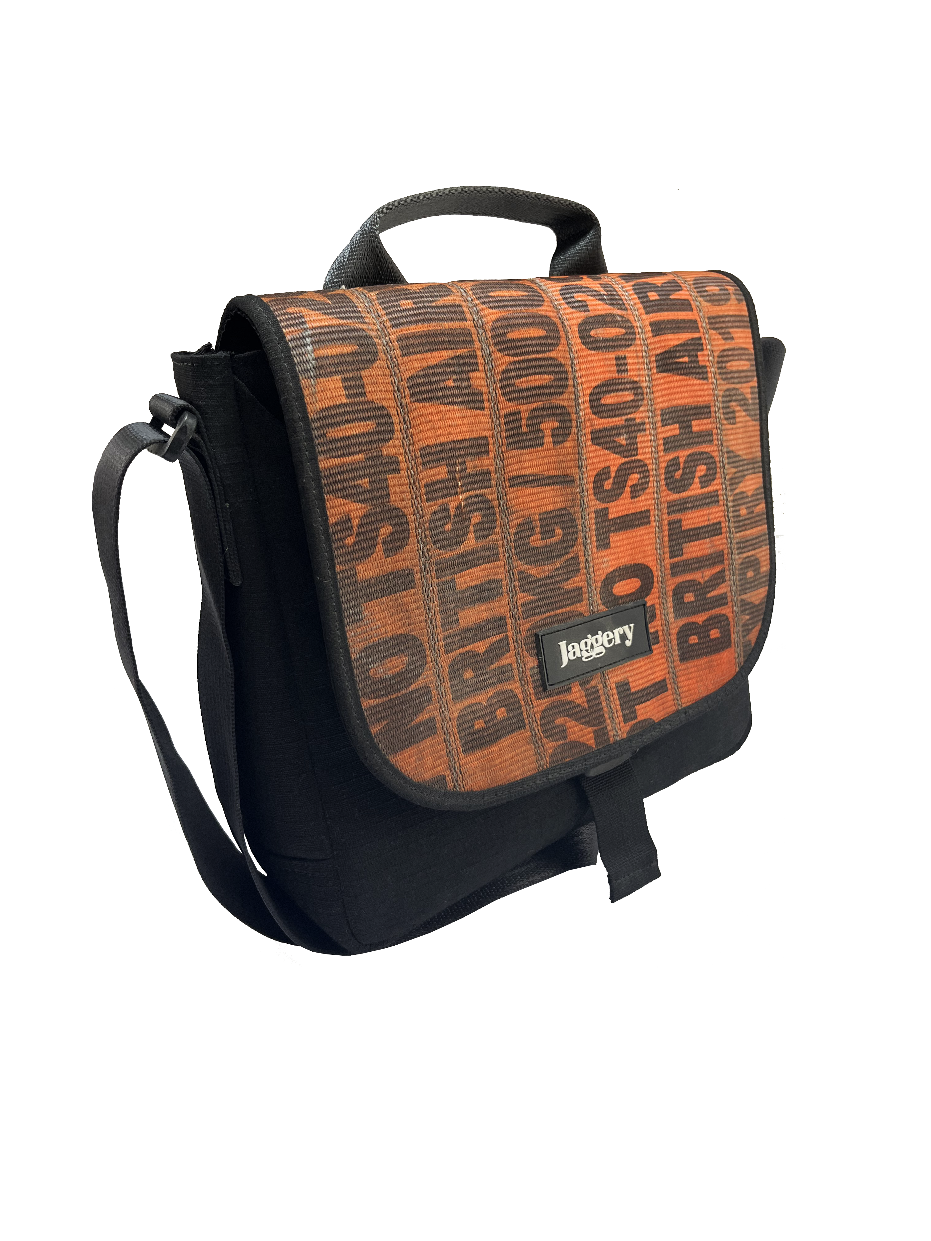 Serially Circular Satchel in Ex-Cargo Belts and Rescued Car Seat Belts [10" Cafe Bag]