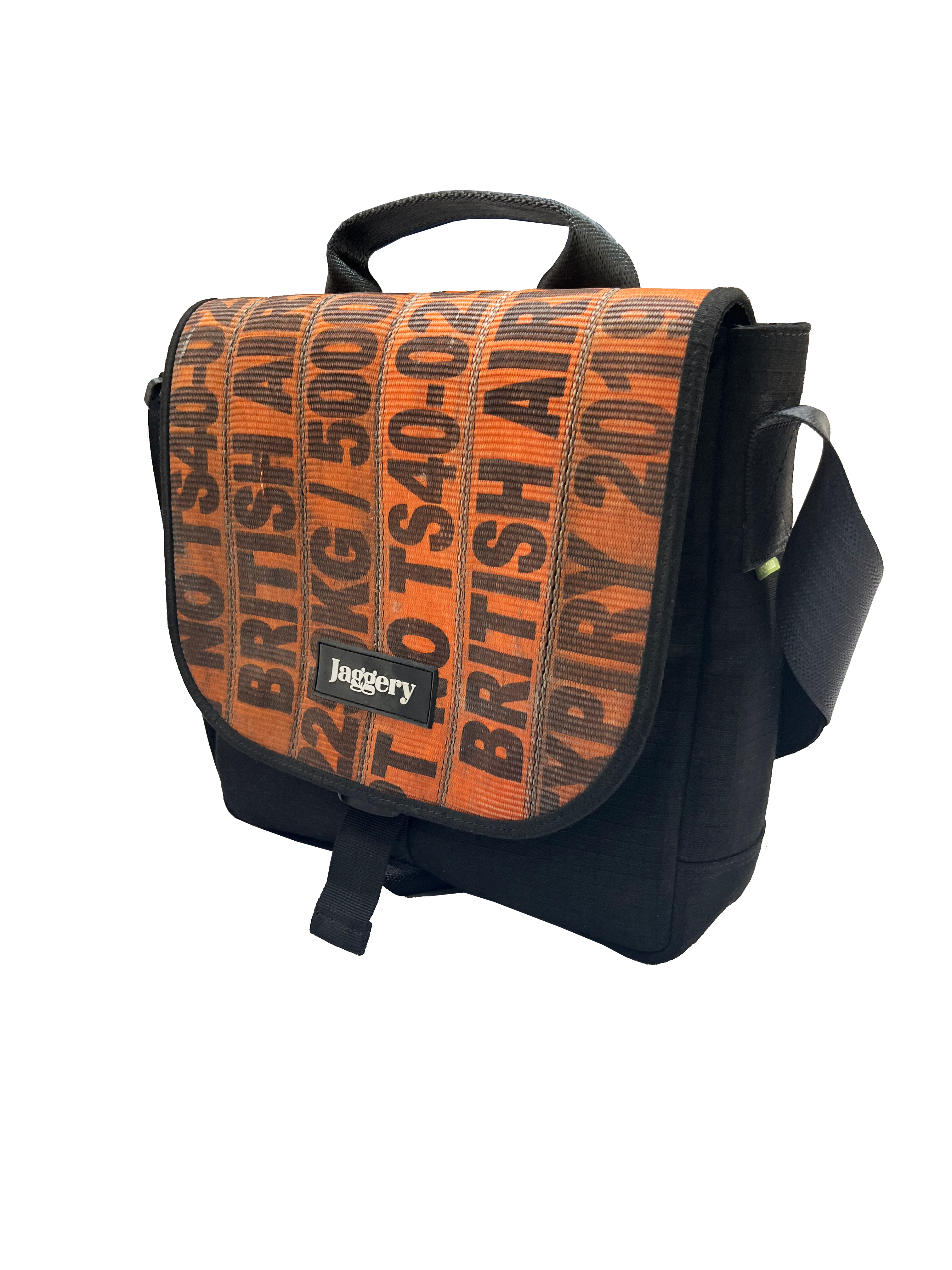 Serially Circular Satchel in Ex-Cargo Belts and Rescued Car Seat Belts [10" Cafe Bag]