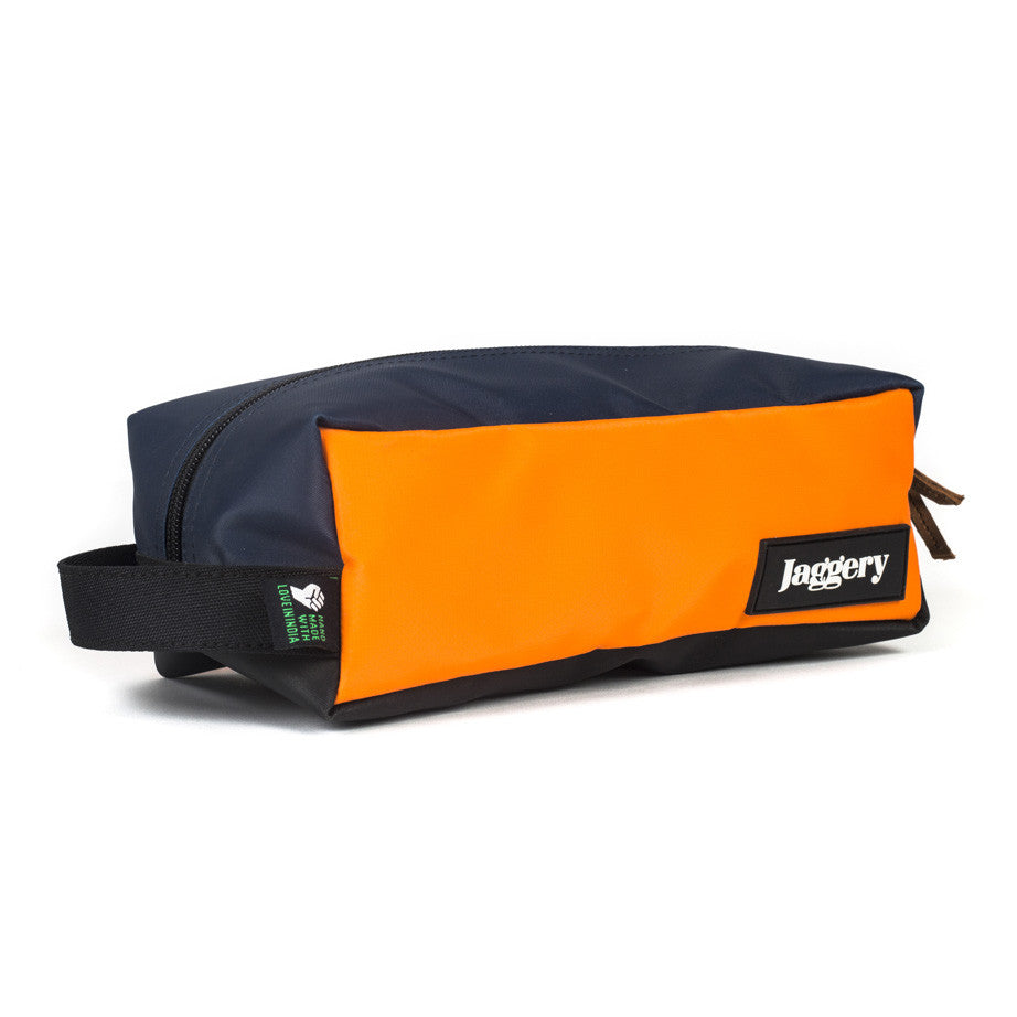 Travel Kit in Orange & Dark Blue