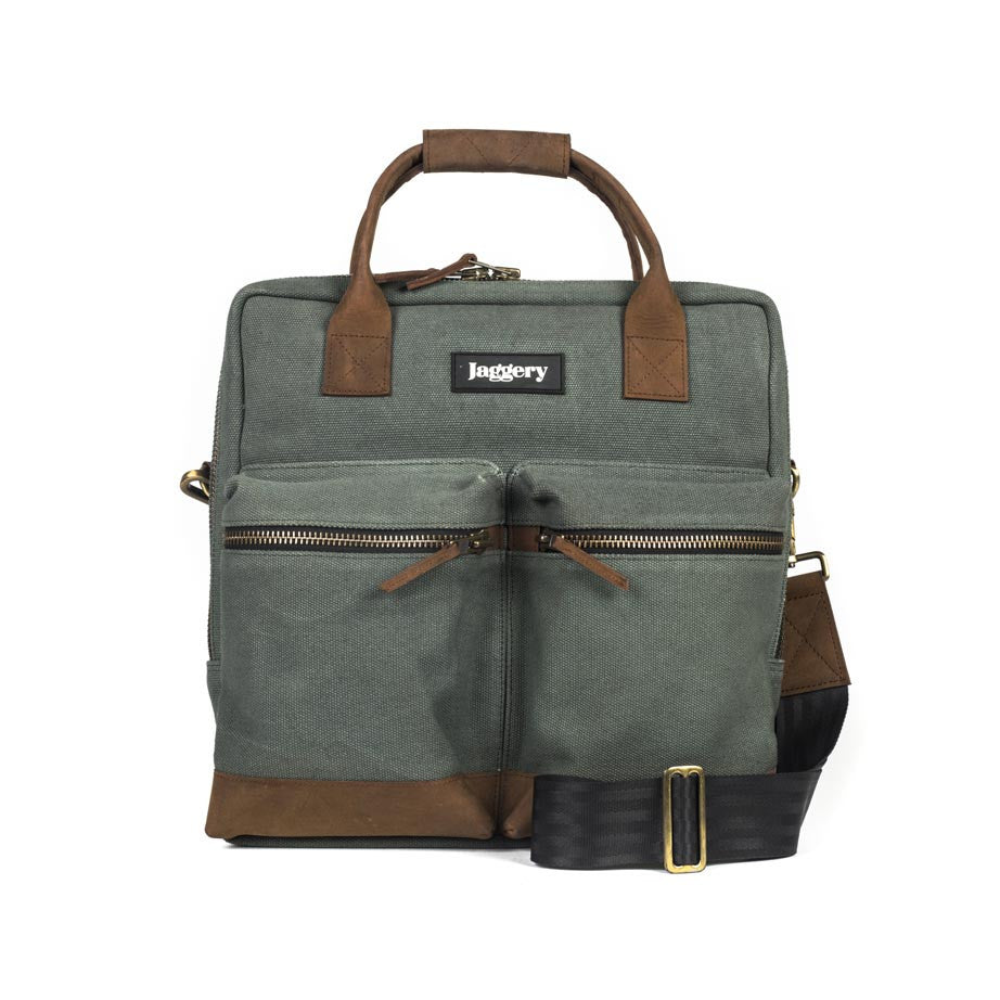 Outback and Beyond Pilot's Everyday Bag in Olive Green & Nubuck [13" Laptop Bag]