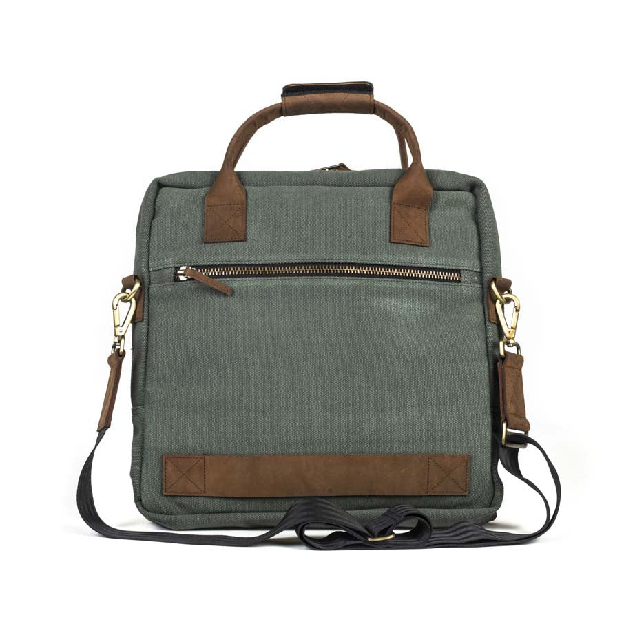 Outback and Beyond Pilot's Everyday Bag in Olive Green & Nubuck [13" Laptop Bag]