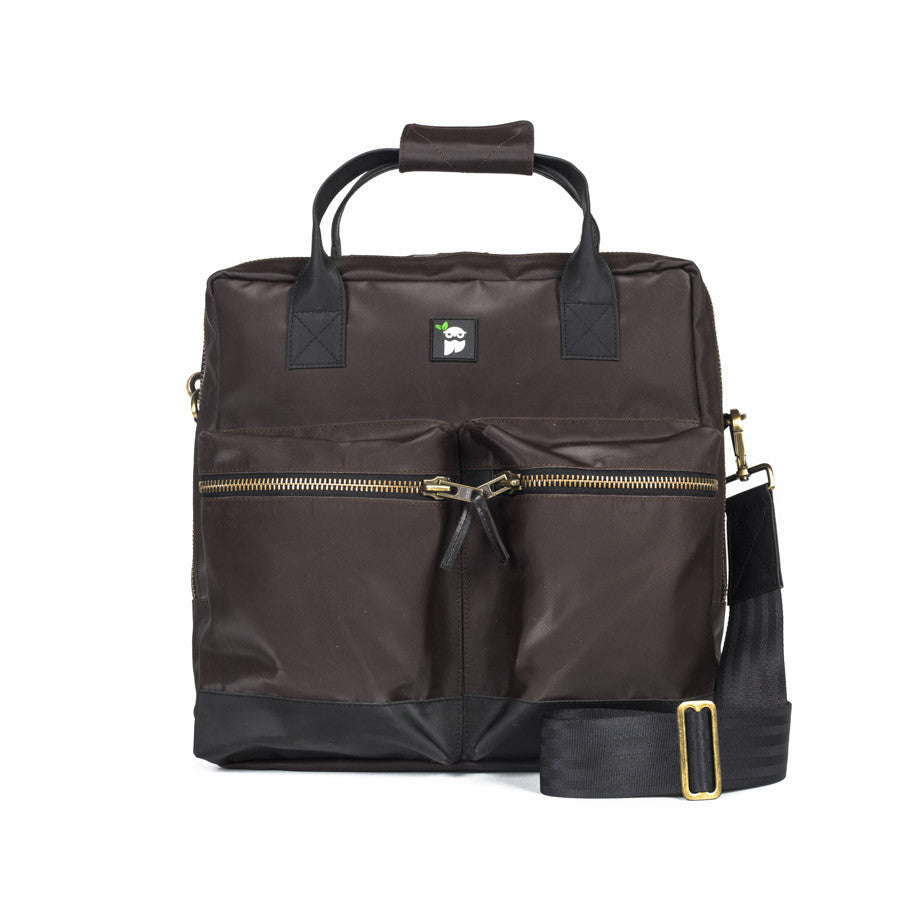 Pilot's Everyday Bag in Coffee Brown & Black [13" laptop bag]