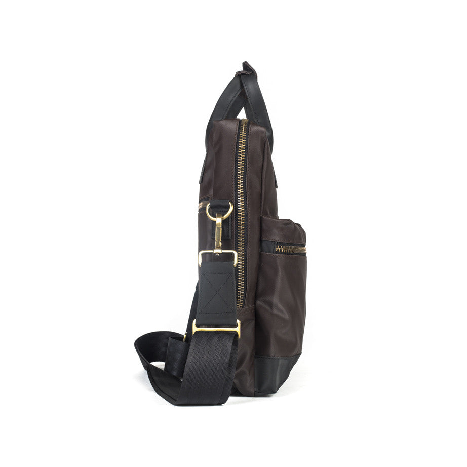 Pilot's Everyday Bag in Coffee Brown & Black [13" laptop bag]