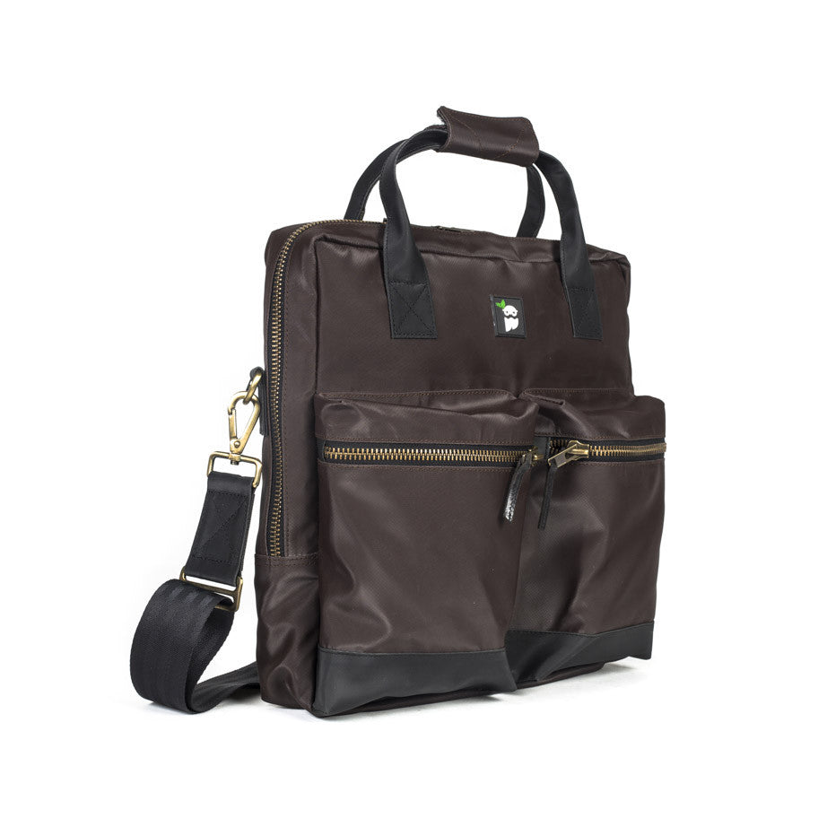 Pilot's Everyday Bag in Coffee Brown & Black [13" laptop bag]