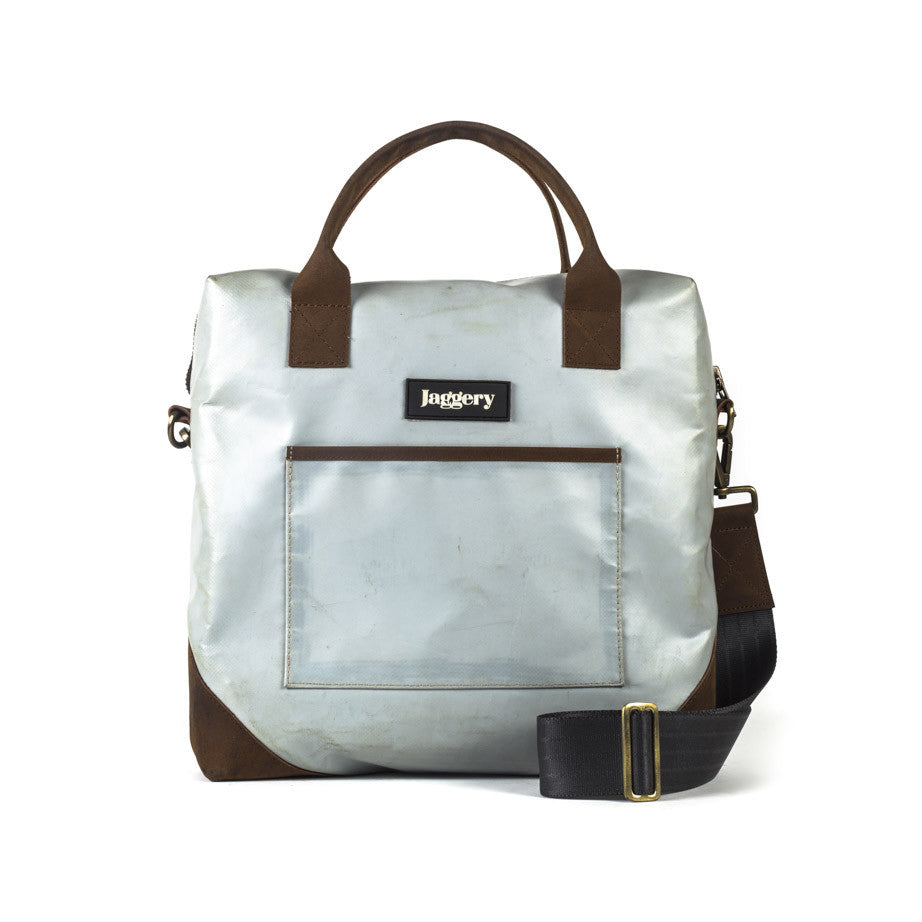 Director's Bag in Light Grey & Brown [13" laptop bag]