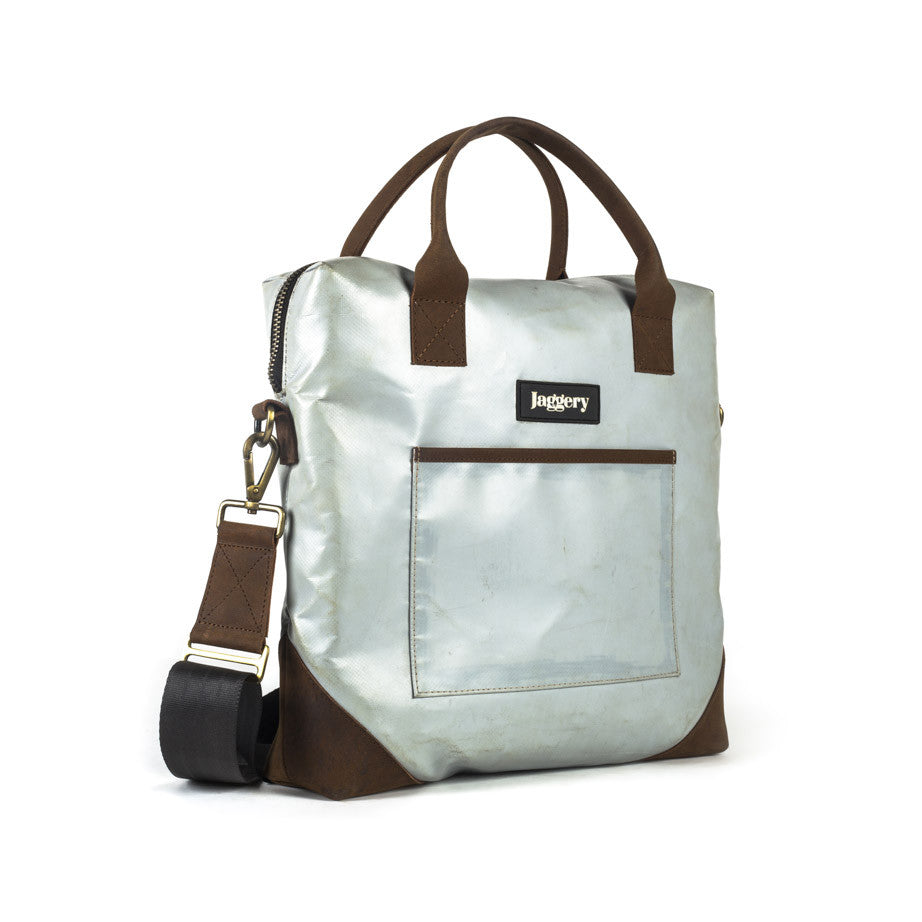 Director's Bag in Light Grey & Brown [13" laptop bag]