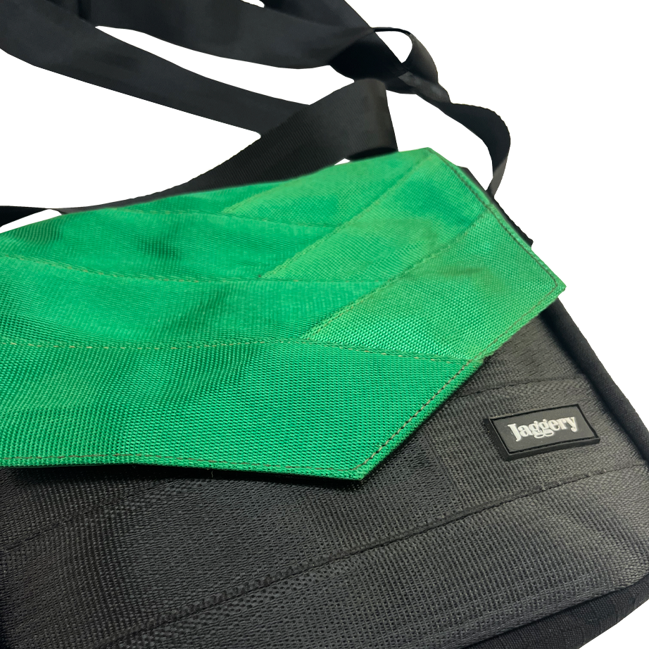 Friendly Soul Sling Bag in Green Decommisioned Cargo Belts