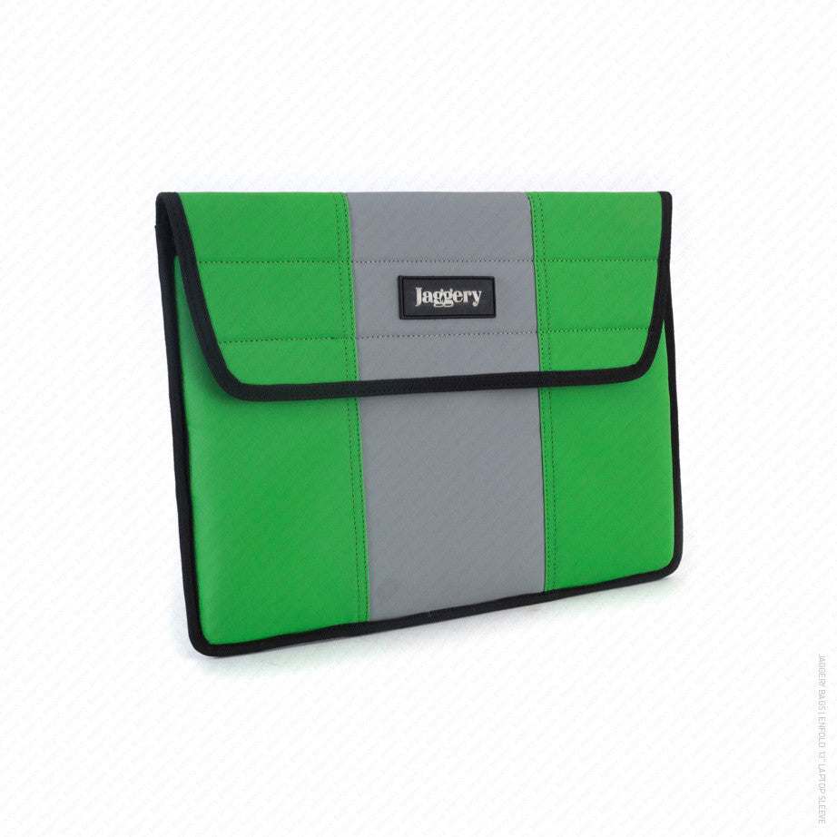 Enfold 13" Laptop Sleeve in Light Green and Grey
