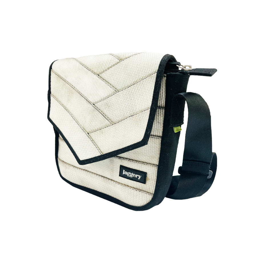 Friendly Soul Sling Bag in All-White Decommisioned Cargo Belts