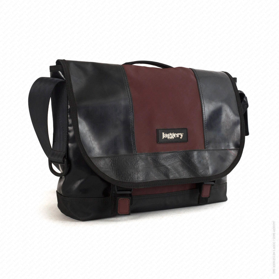 Doer's Messenger Bag in Black & Burgundy [13" compatible]